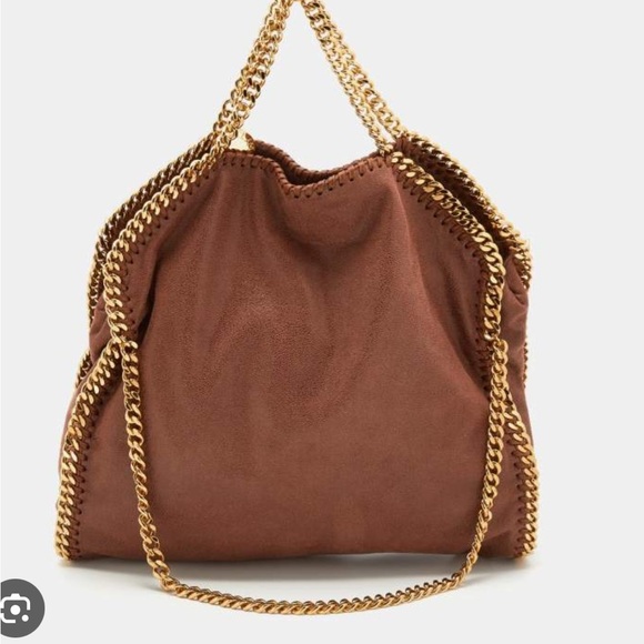 Stella McCartney Handbags - Stella Mcartney Falabella Medium Brown Gold Chain-Trimmed Women's Bag